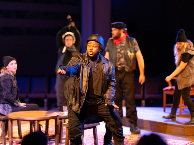 A scene from a play in action